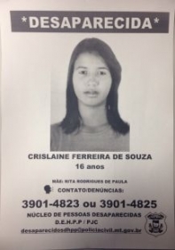 Adolescente saiu de casa no dia 8 de outubro e não retornou e nem entrou mais em contato com a família