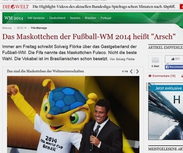 Fuleco e Ronaldo em matria do jornal