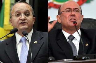 Os candidatos Pedro Taques e Jos Riva, que tentam barrar um ao outro na Justia